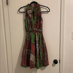 Vibrant Multicolor Halter Dress